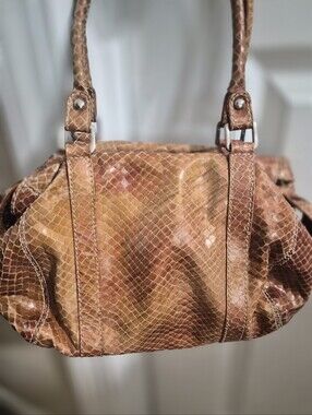 Vintage Francesco Biasia Genuine Python Leather Handbag – Made in Italy Satchel